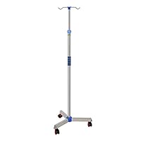 Pole Drip Stand with Wheel, Stainless Steel Bag Holder with 2/4 Hooks for Hospital Home Clinic,Height Adjustable Medical Infusion Stand,4 Hooks