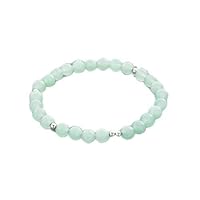 Unisex gem green aventurine8mm round smooth beads stretchable 7 inch bracelet for men,women-Healing, Meditation,Prosperity,Good Luck Bracelet #Code - stbr-04564