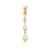 14k Yellow Gold Aquamarine and Diamond Pendant Necklace Jewelry for Women