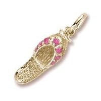 Rembrandt Charms Sandal Charm with Ruby Red Cubic Zirconia