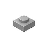 Classic Building Bulk 1x1 Plate, Light Grey Plates 1x1, 200 Piece, Compatible with Lego Parts and Pieces 3024(Color:Light Grey)