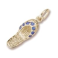 Rembrandt Charms Sandal Charm with Blue Sapphire Cubic Zirconia