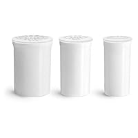 19 Dram Hinge Top Containers, White Polypropylene Plastic Pop Top Vials
