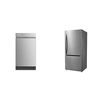 Midea MDF18A1AST Built-in Dishwasher with 8 Place Settings, 6 Washing Programs & Midea MRB19B5AST 18.7 Cu.Ft Bottom Mount Frost-Free Refrigerator