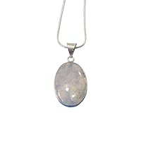 Rainbow Moonstone Pendant 925 Sterling Silver Gemstone Necklace Jewelry