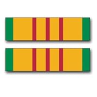 US Army Vietnam Service Medal Ribbon Vinyl Transfer (Pair) Window Bumper Sticker Decal 3.8