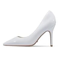 Women's Sexy Pointed Toe High Heels Non-Slip Leather Classic Dress Office Shoes White