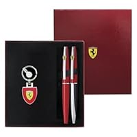 Sheaffer Ferrari Taranis Aerodynamic Power, Rosso Corsa, with Patent-pending Gripping Section Icy, Polished Trim Accent, Medium nib Fountain pen & Ballpoint Pen set