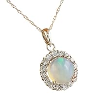 Natural Ethiopian Round Opal Pendant/925 Silver Opal Pendant/October Birthstone Pendant/Gemstone Necklace/Gift For Her