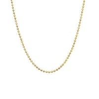 14K Yellow Or White Gold 1.5mm Shiny Non-Diamond Cut Shiny Bead Bead Chain Necklace for Pendants and Charms with lobster-Claw Clasp (16