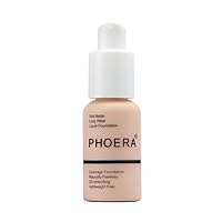PHOERA Full Coverage Foundation, Soft Matte, Oil Control Concealer, Foundation Makeup Flawless Cream Smooth Long Lasting 24HR Waterproof and Blendable 30ml (#101 Porcelain)