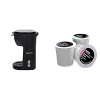 Amazon Basics Compact Dual Brew Single Serve Capsule Coffee Maker & Amazon Brand - 100 Ct. Solimo Variety Pack Light and Medium Roast Coffee Pods, Compatible with Keurig 2.0 K-Cup Brewers