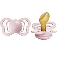 BIBS Pacifiers – Couture | Orthodontic Nipple Pacifier | BPA-Free Natural Rubber | Made in Denmark | Set of 2 Soothers (Blossom, 6-18 Months)