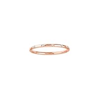 14ct Rose Gold 0.030 Dwt Diamond Stations Thin Band Ring Jewelry for Women - Ring Size Options Range: L to P