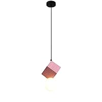 Chandeliers,Nordic Style Cement Chandelier,Flush Mount Ceiling Lighting Fixtures,Height Adjustable Lamp,Bedroom Hallway Bar Restaurant Decoration Hanging Light/Pink