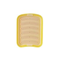 Baby Silicone Sausage Mold Making Steaming Ham and Hot Dog Complementary Food Baking Mold 1813.8cm/Earless Yellow (Two Packs)