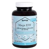 Vitacost Synergy Mega EFA 1200 Omega 3 EPA and DHA with Natural Strawberry 120 Softgels