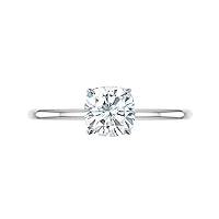 Moissanite Solitaire Engagement Ring, 2CT, 925 Sterling Silver with 18K Gold