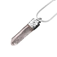 Preety Crystal Quartz Gemstone Pencil Pendant 925 Sterling Silver Handmade Pendant Jewelry For Men/Women