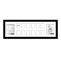 k-12 School Year Photo Collage with 14 Openings 12-2” x 3” Wallet Size and 2-5” x 7” Photos, Preschool Through HS Graduation (White Mat)