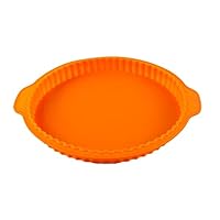10 Inch Pizza Round Wave Edge Silicone Baking Mould Cookie Bread Pastry Loaf Pizza Pie Toast Mold Chocolate Mold (Color : Orange)