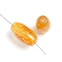 8 inch Strand 26x12mm Oval Crackle Transparent Amber Jewelry Making Acrylic Plastic Beads
