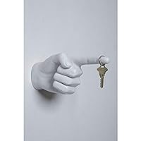 White One Finger Pointing Wall Mount