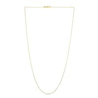 14k With Yellow Gold Finish 1mm Sparkle Cut Bead Chain Necklace With Lobster Clasp Jewelry for Women - Length Options: 16 18 20