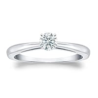 0.25 ct. tw Round Natural Diamond Solitaire Ring In 14k Gold ,4-Prong (H-I, SI1-SI2)