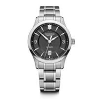 Victorinox Alliance Mechanical Watch with Black Dial and Silver Stainless Steel Bracelet