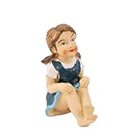 Melody Jane Dollhouse Little Girl Sitting Blue Dress 1:12 People Resin Modern Figure