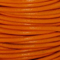 Genuine Leather 2mm Smooth Round Cord 15 Feet (5 Yards) (Orange, 2mm)