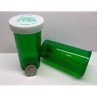 Plastic Prescription Green Vials/Bottles 100 Pack w/Caps Giant 40 Dram Size-Pharmaceutical Grade-The Ones We Sell to Pharmacies, Hospitals, Physicians, Labs