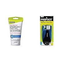 Profoot Epsom Salt Foot Gel, 4 Ounce Orthotic Insoles for Plantar Fasciitis & Heel Pain, Men's 8-13, 1 Pair