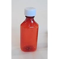 Graduated Oval BPA-Free Plastic Medicine Bottles And Child-Resistant Caps 4 Ounce 118ml Capacity Amber-Pharmaceutical Grade Product
