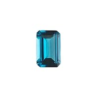 5.80-8.15 Cts of 12x10 mm AAA Emerald-Cut London Blue Topaz (1 pc) Loose Gemstone