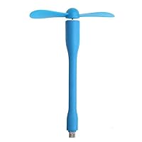 Portable Handheld Fan USB Fan Flexible Portable Removable USB Small Fan for All Power Supply USB Output USB Gadgets Handheld Desk Little Office, vertice, White (Color : Blue)
