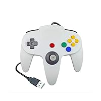 The New Wired USB Game Controller Joystick N64 Classic Mac Game Controller Gamepad Control for a Windows PC (Color : White)