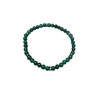 Natural Green Jade 4mm rondelle smooth 7inch Semi-Precious Gemstones Beaded Bracelets for Men Women Healing Crystal Stretch Beaded Bracelet Unisex
