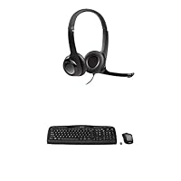 Logitech MK335 Wireless Keyboard and Mouse Combo H390 Wired Headset