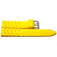 22MM Yellow Silicone Watch Band Strap FITS Fossil Traveler and Others