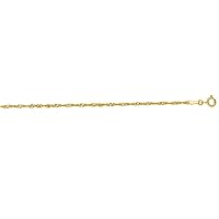 14k Gold Sparkle Cut Singapore Chain Necklace Jewelry for Women in White Gold Yellow Gold Rose Gold Choice of Lengths 16 18 20 24 and Variety of mm Options