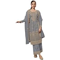 Heavy Dress Material Indian Pakistani Salwar Kameez Palazzo Suit with Dupatta Ready to Wear