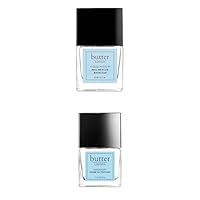 butter LONDON Nail Care Duo: Horse Power Basecoat & HARDWEAR UV Shine Top Coat for Strong, Radiant Nails