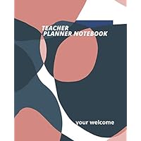 Teacher planner notebook , organization or edition lesson planner: 8*10 inch 20.32*25.4 cm with 100 pages lessan plan pink mcaroon designe in matte cover