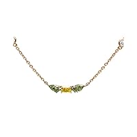 14K Yellow/White/Rose Gold By The Yard Necklace With 0.91 TCW Natural Diamond (Multi Shape,Multi-colored, VS-SI2 Clarity) Dainty Necklaces For Women, Fine Jewelry For Women, Gift For Her, Gold Jewelry