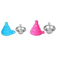 2set Resin Filter Cup Silicone Funnel Consumables Filter Funnels Metal Strainer for SLA Blue & Pink - (Color: Blue Pink)
