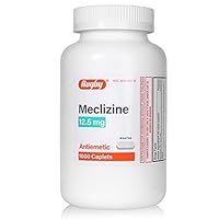 Meclizine 12.5 mg Generic for Bonine Antiemetic to Prevent Nausea, Vomiting, and Dizziness Caused by Motion Sickness - 1000 Caplets (1 Bottle)