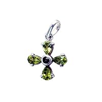Superb 925 Sterling Silver Genuine Peridot Pendant for Girl's
