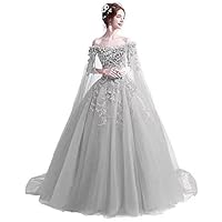 Women's Off The Shoulder Masquerade Puffy Prom Dress Long Ball Gowns Quinceanera Gothic Dress Sweet 16